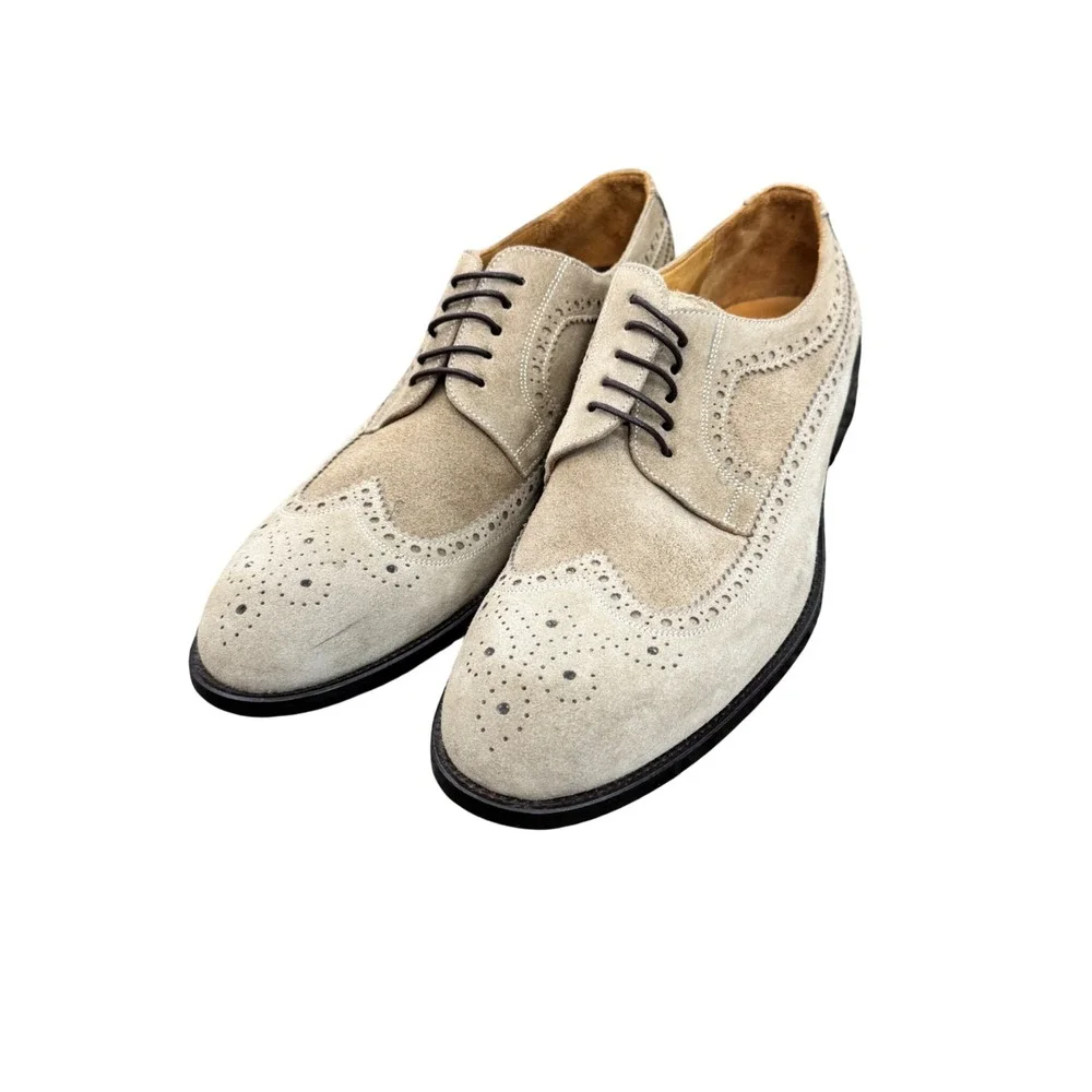 Leather Gordon Rush Mens Suede‎ Wingtip Brogue Oxford Dress Shoes Size 10